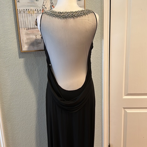 JIKI Monte Carlo Creations Made in France Black Gown w/Swarovski Crystals Sz 42 - Picture 9 of 14